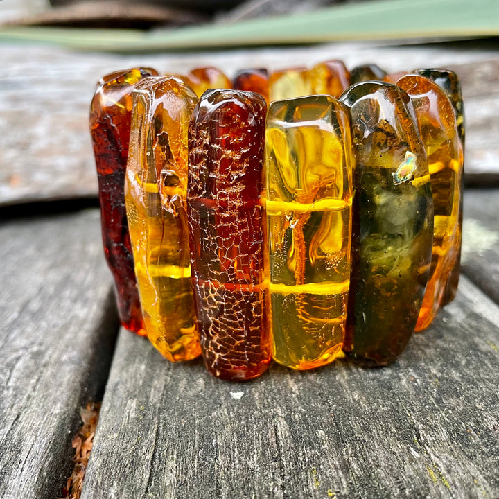 large Baltic amber cuff bracelet