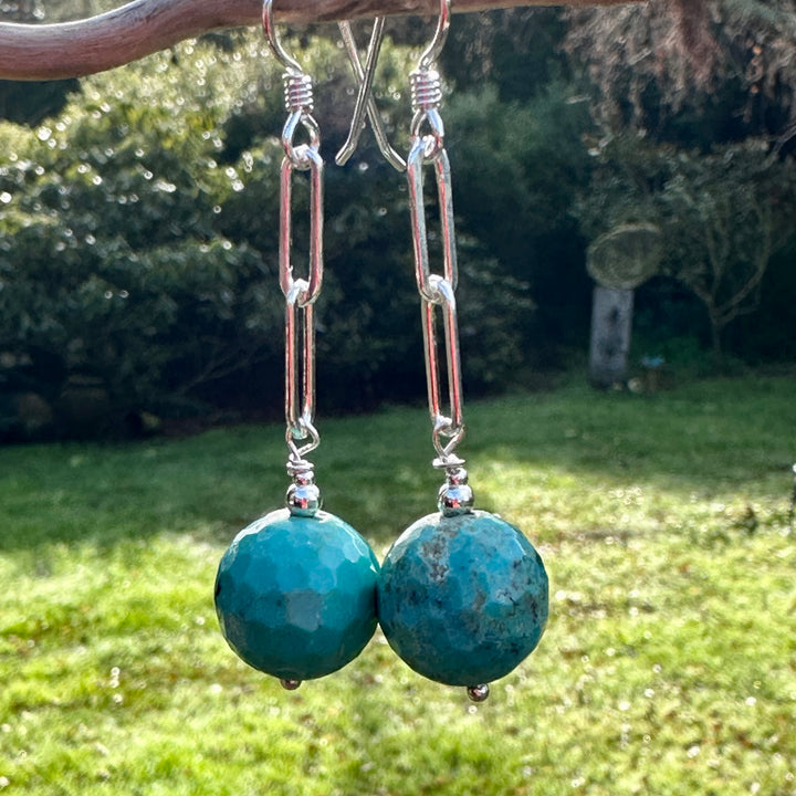 Faceted turquoise earrings