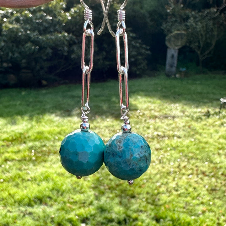 Faceted turquoise earrings