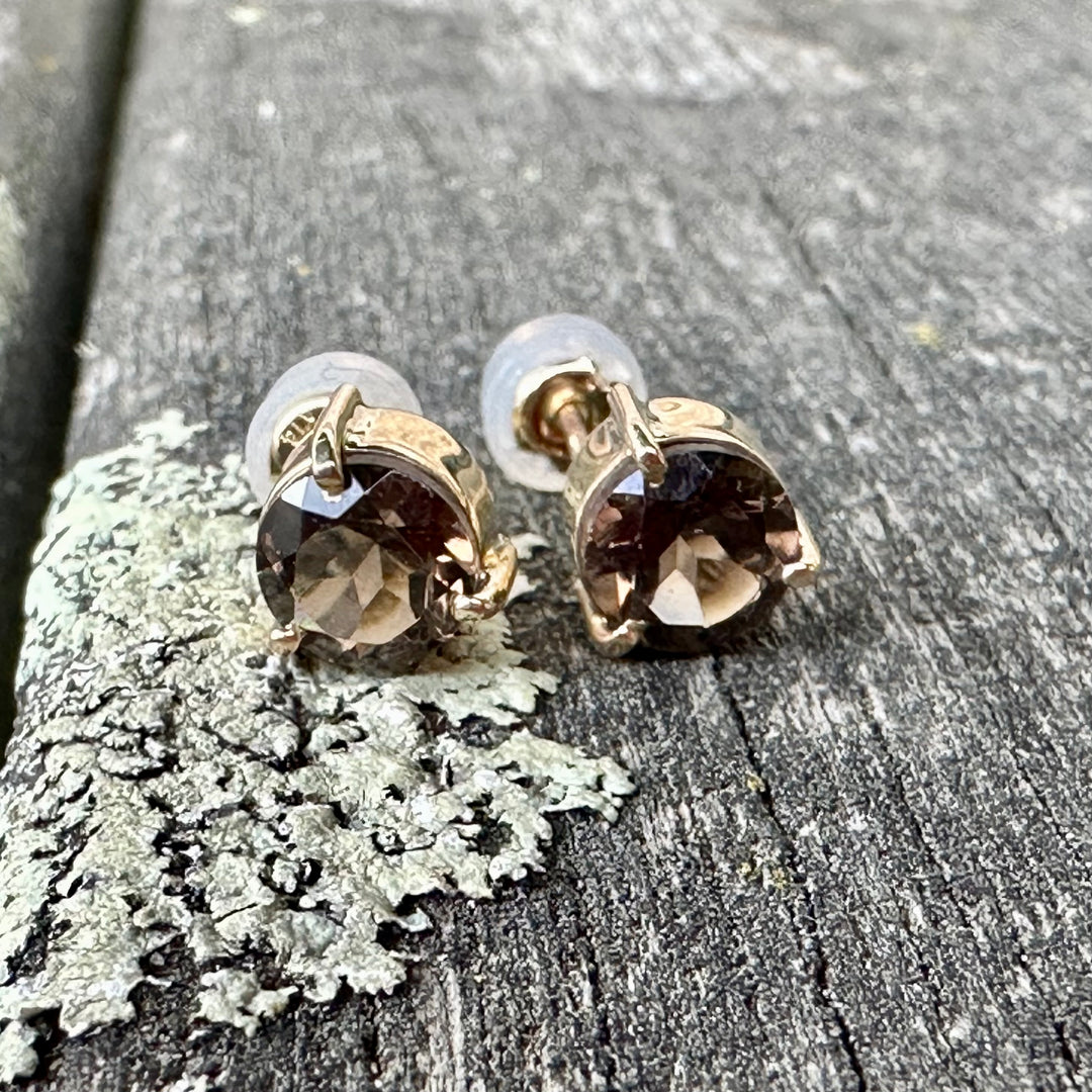 Smoky Quartz studs