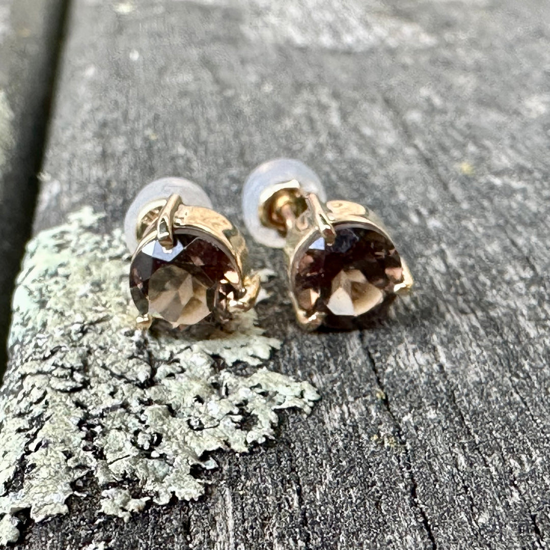 Smoky Quartz studs