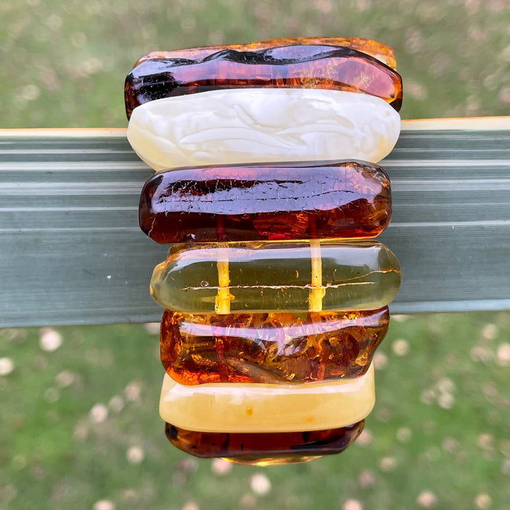 Baltic amber cuff bangle