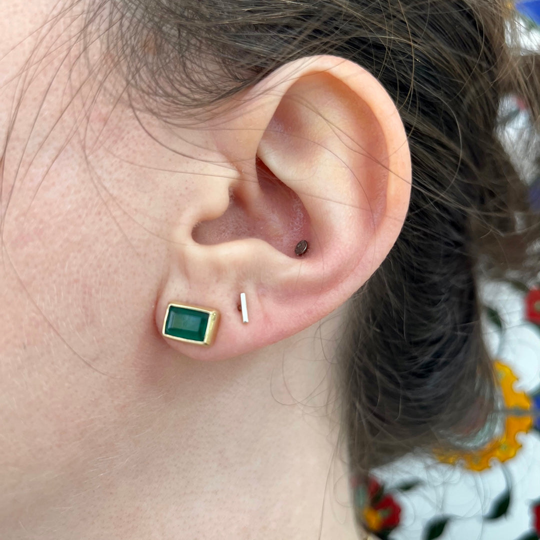 9ct Gold Brazilian Emerald Studs
