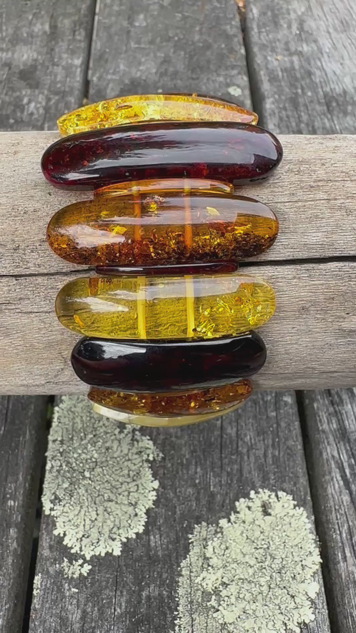 Baltic amber panel cuff