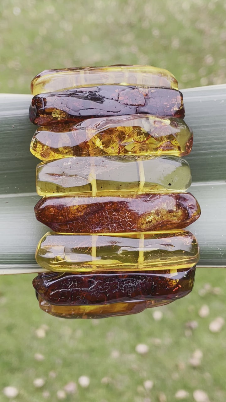 large Baltic amber cuff bracelet