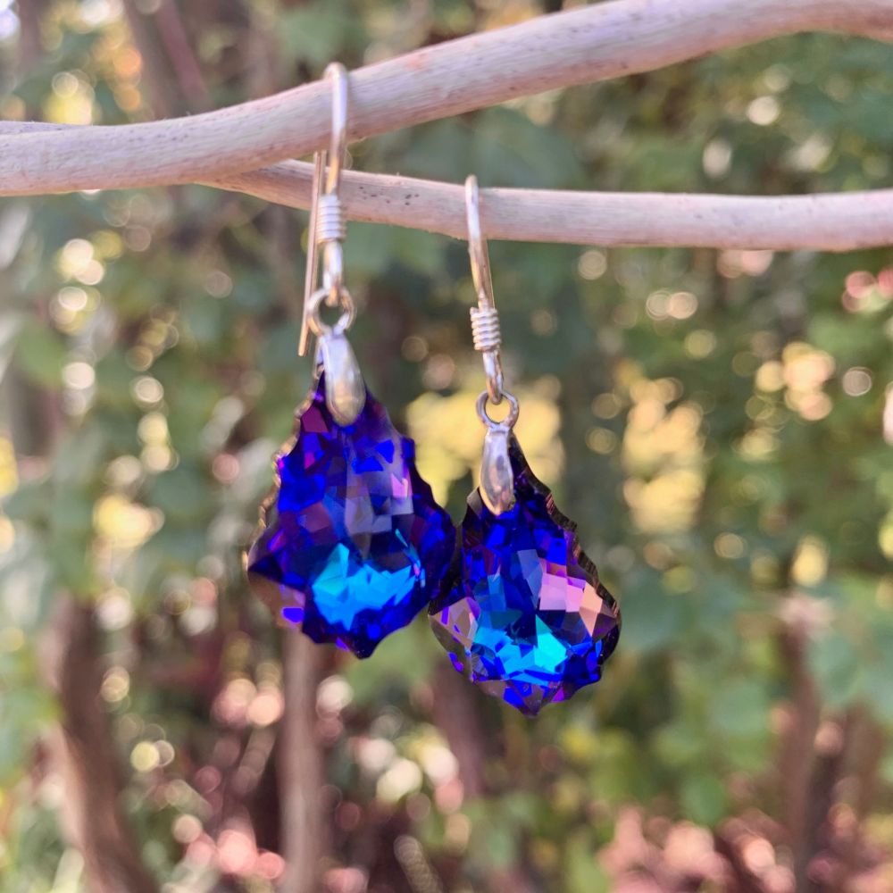 Dark purple earrings sale