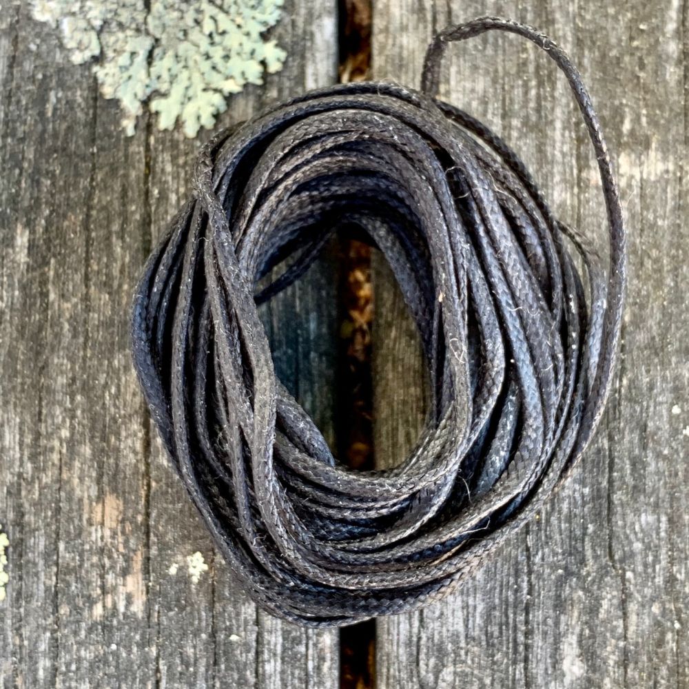 1.7mm Black Waxed Thread, 5 Metres