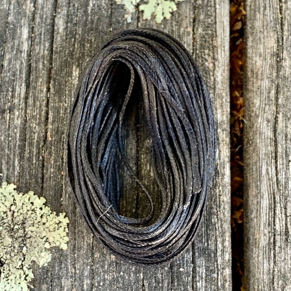 1.2mm Black Waxed Thread, 5 Metres