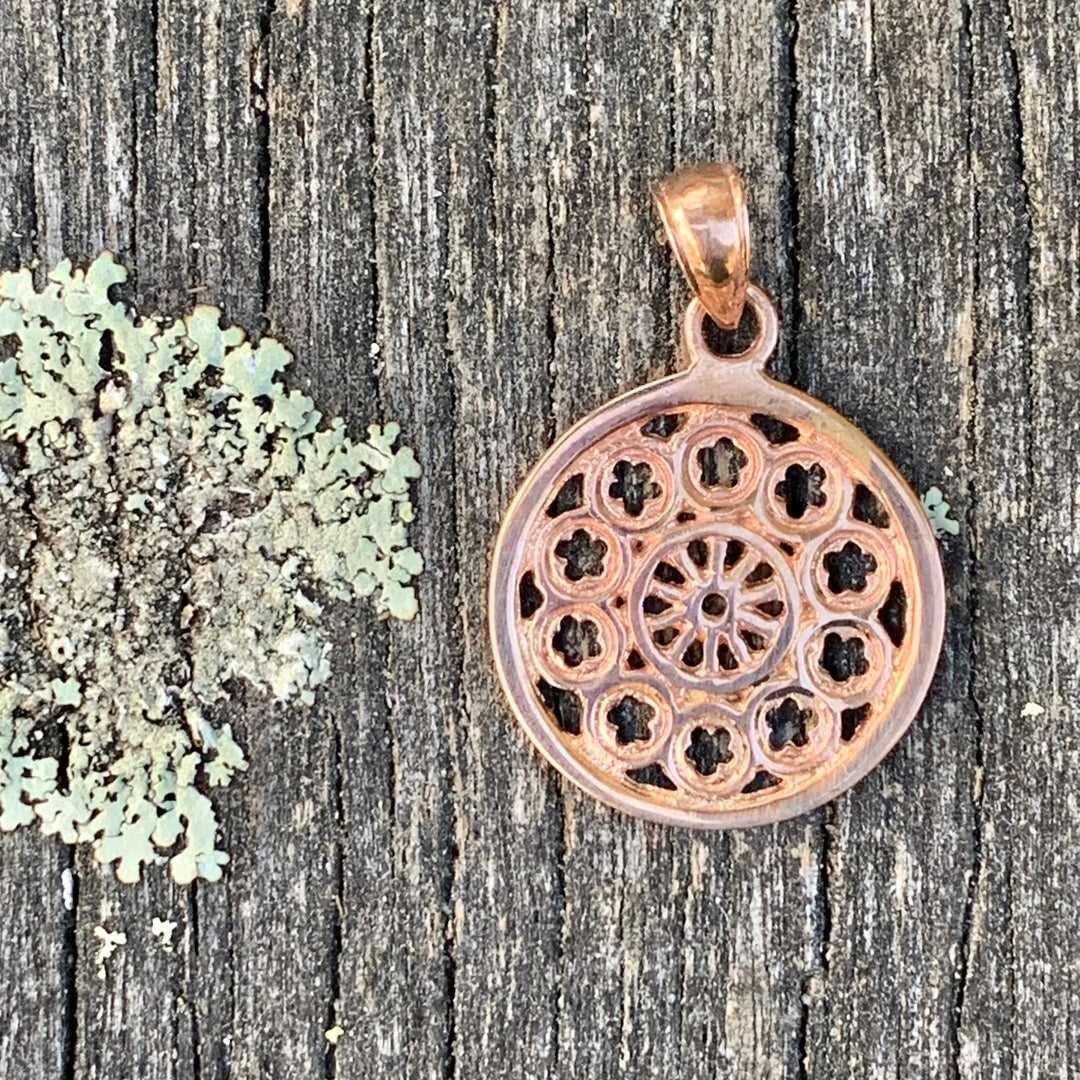 Small Rose Window Pendant, 9ct Rose Gold
