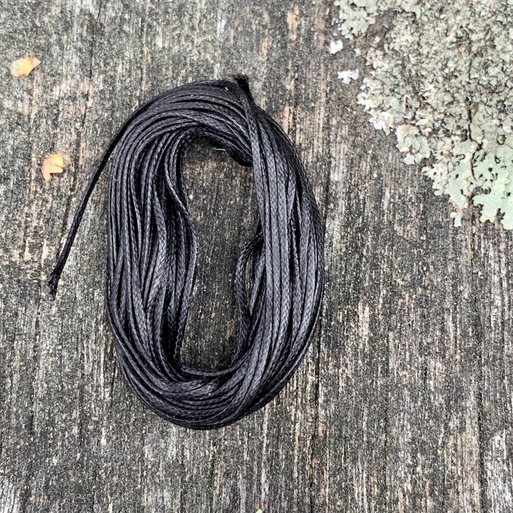 0.8mm Black Waxed Thread, 5 Metres