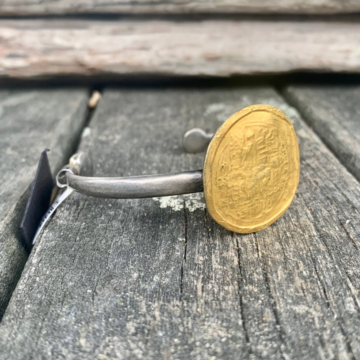 24ct and Sterling Silver Byzantine Coin Cuff Bangle, Kurtulan
