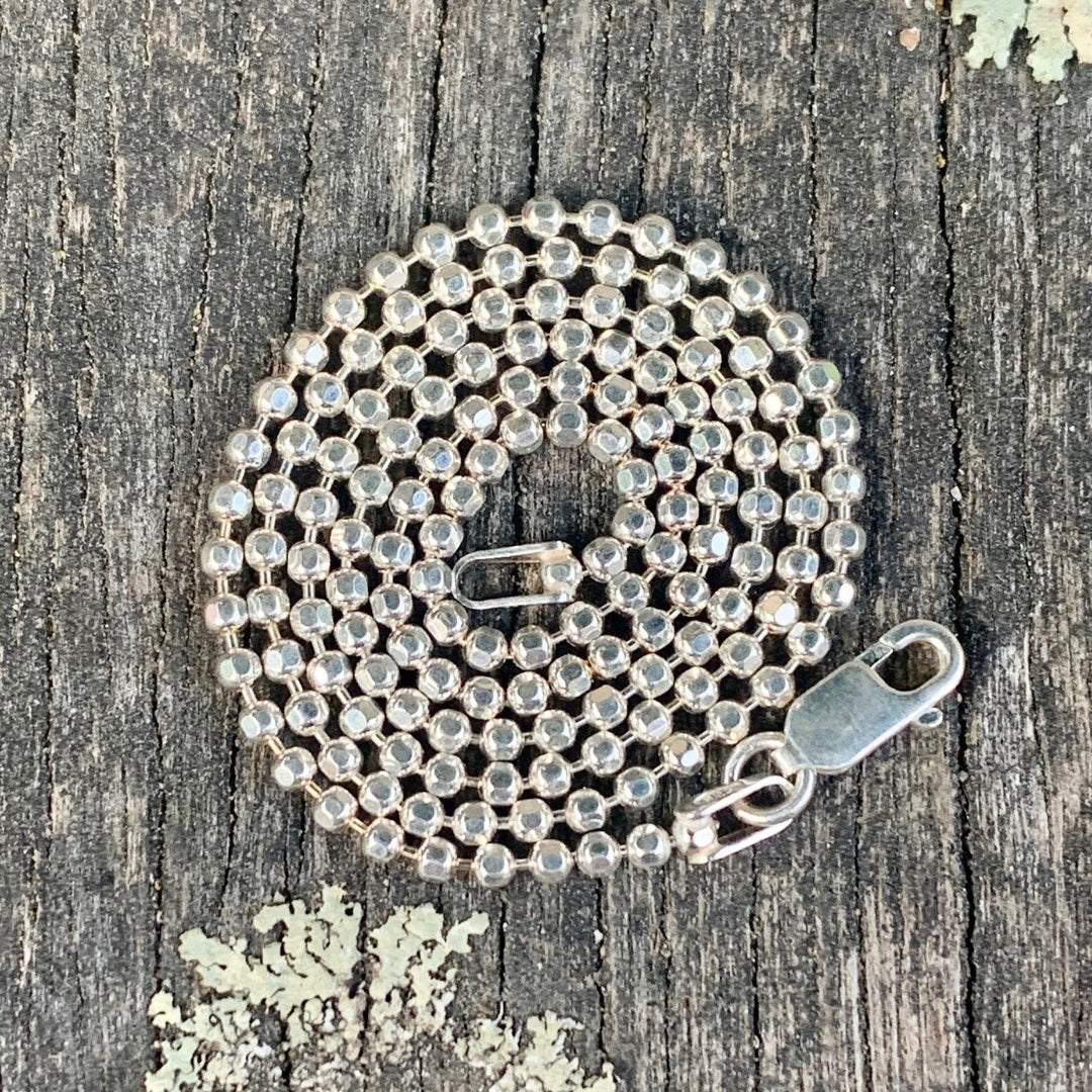 Sterling Silver Faceted Ball Chains, 2mm, Various Lengths