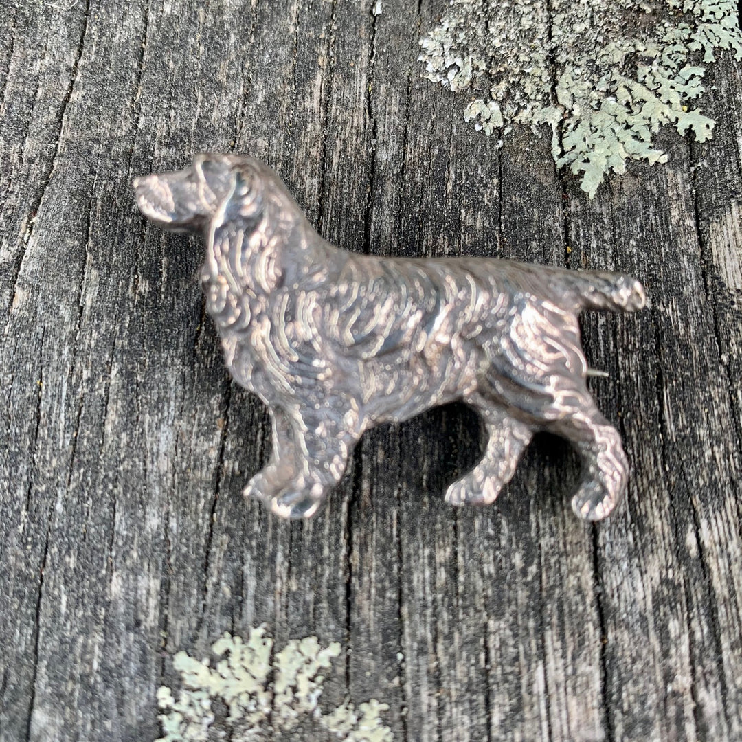 Vintage Sterling Silver Spaniel Brooch