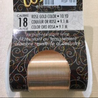 Non Tarnish Wire, Rose Gold 18g