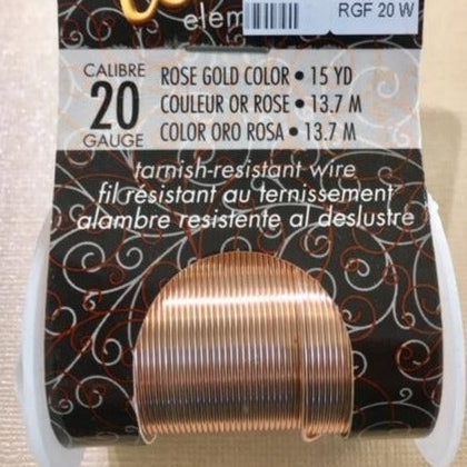 Non Tarnish Wire, Rose Gold 20g