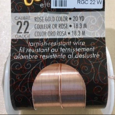 Non Tarnish Wire, Rose Gold 22g