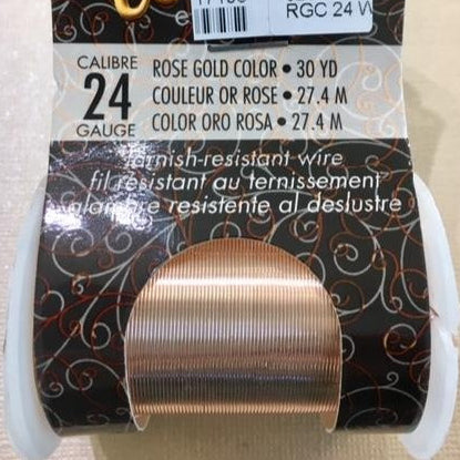 Non Tarnish Wire, Rose Gold 24g