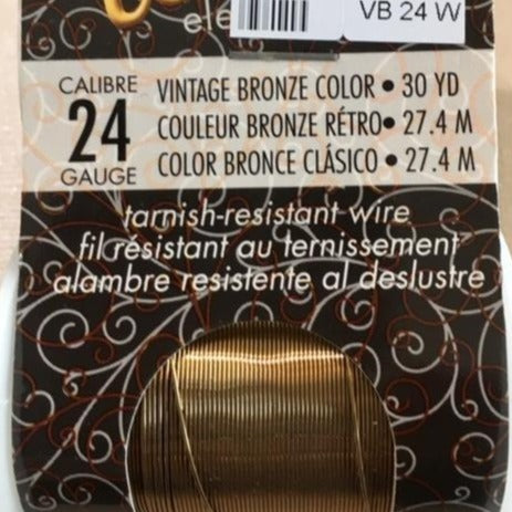Non Tarnish Wire, Vintage Bronze 24g