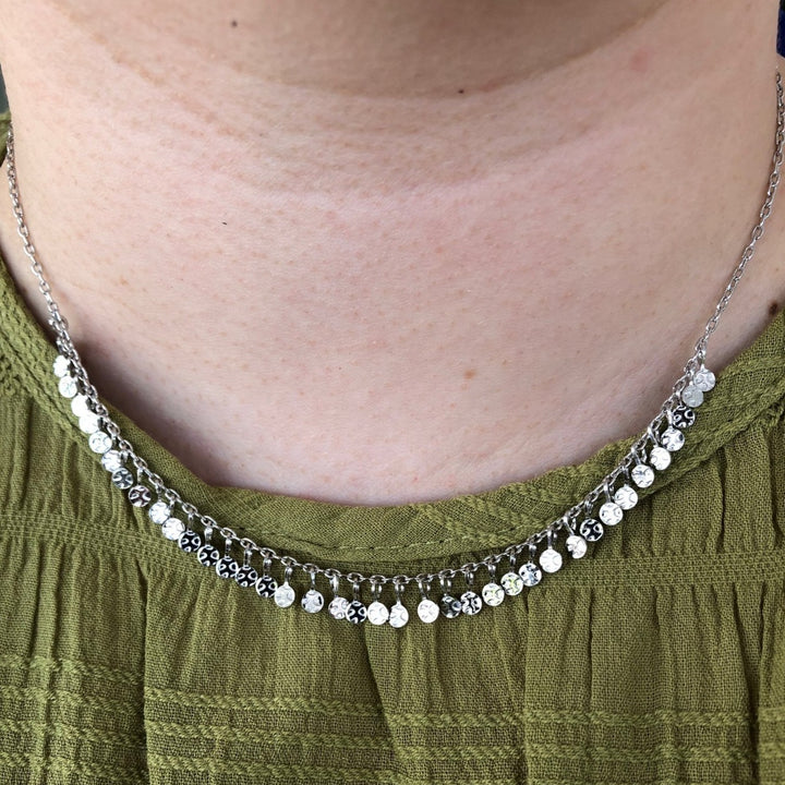 Sterling Silver Circle Drop Necklace