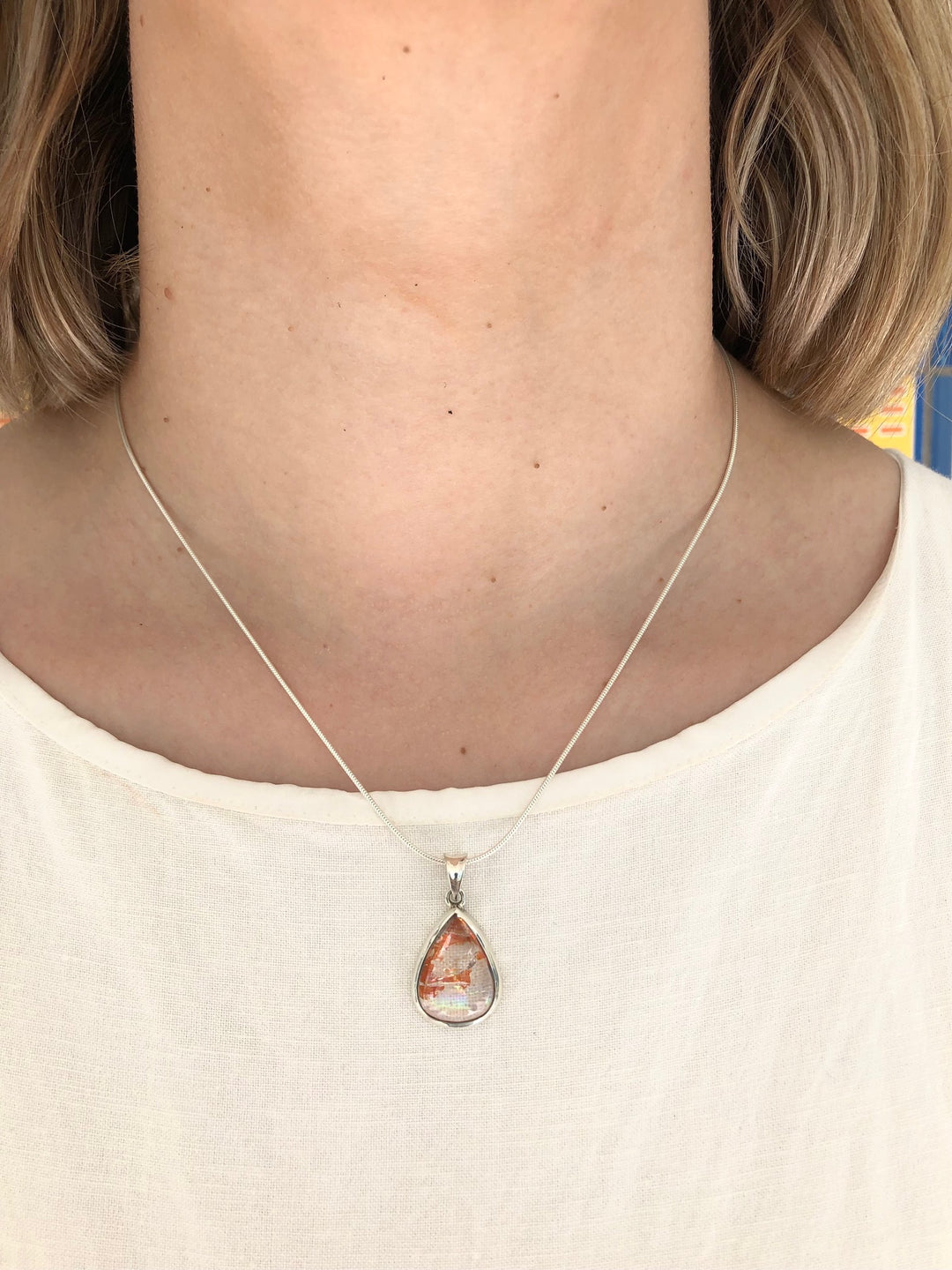 Brazilian Quartz Crystal Pendant with Limonite