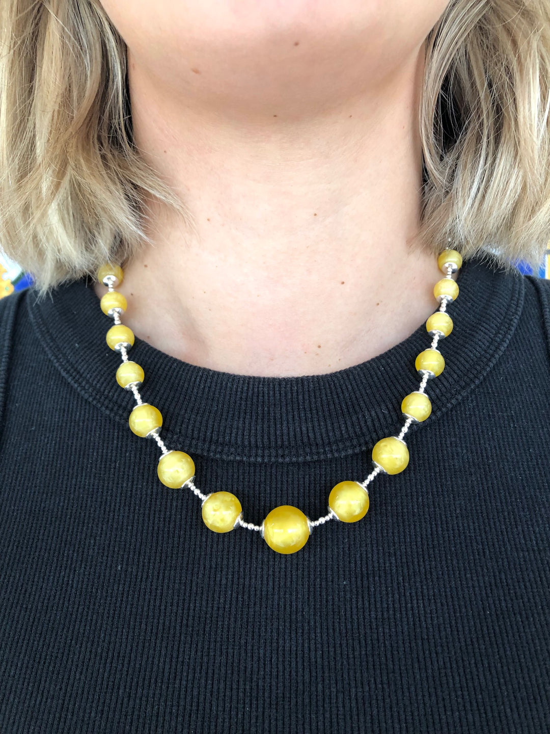 Vintage Bohemian glass necklace
