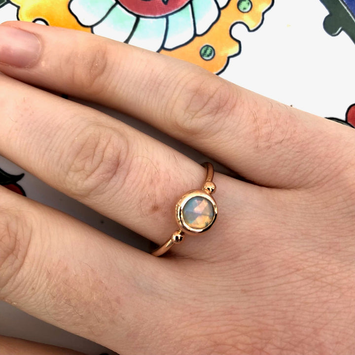 9ct Rose Gold & Rose Cut Australian Opal Ring