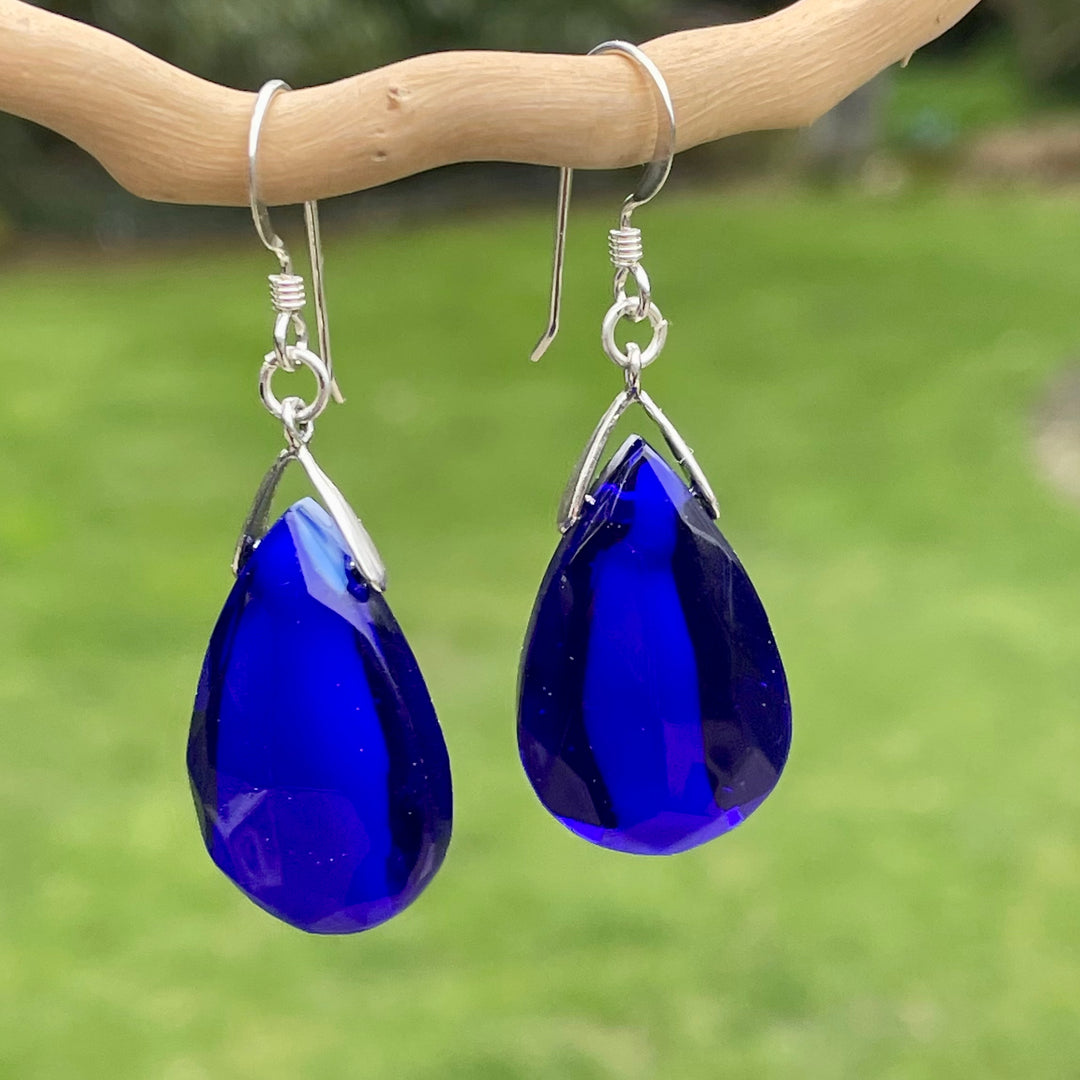 Vintage faceted glass earrings
