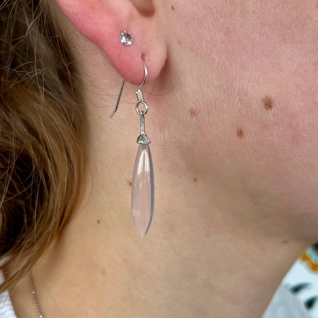 Rose Quartz drop earrings