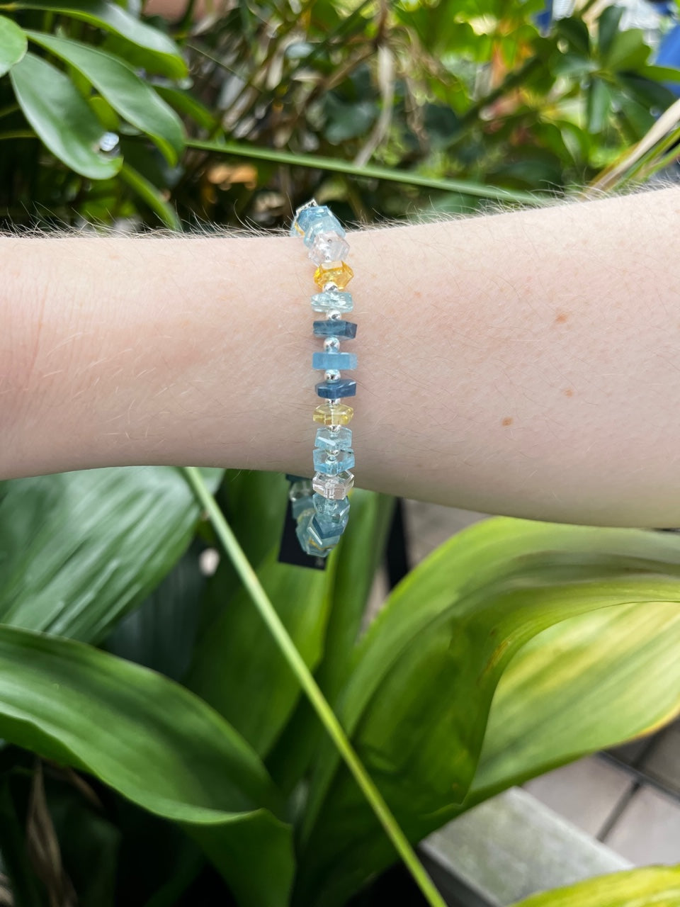 Aquamarine and beryl bracelet
