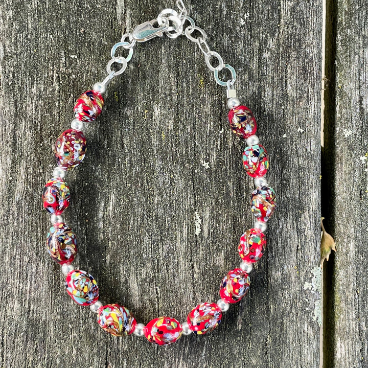 Antique venetian crumb glass bracelet
