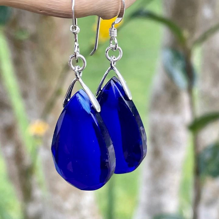 Vintage faceted glass earrings