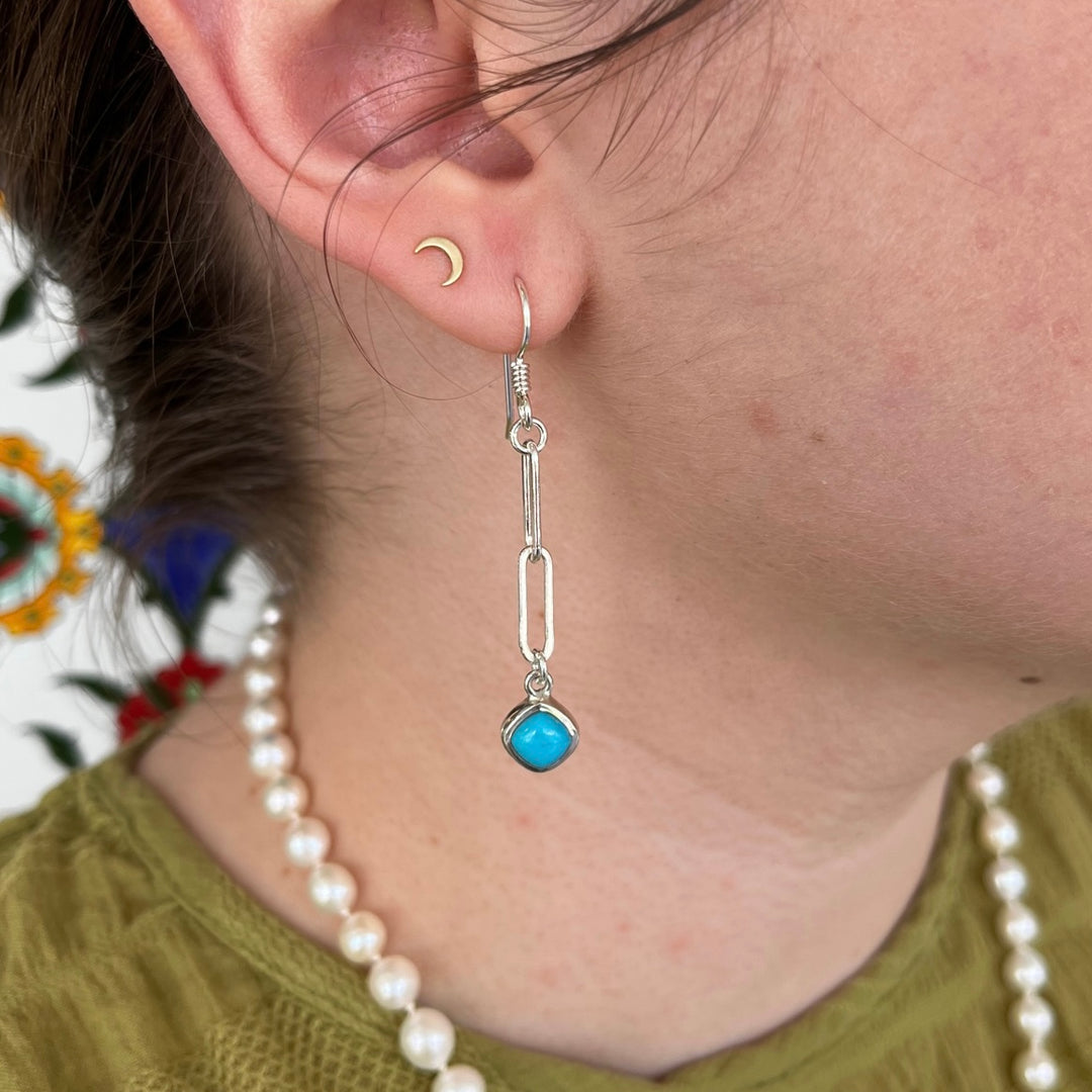 Kingman turquoise dangle earrings