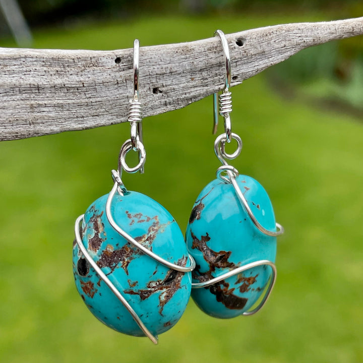 Chunky Chinese Turquoise earrings