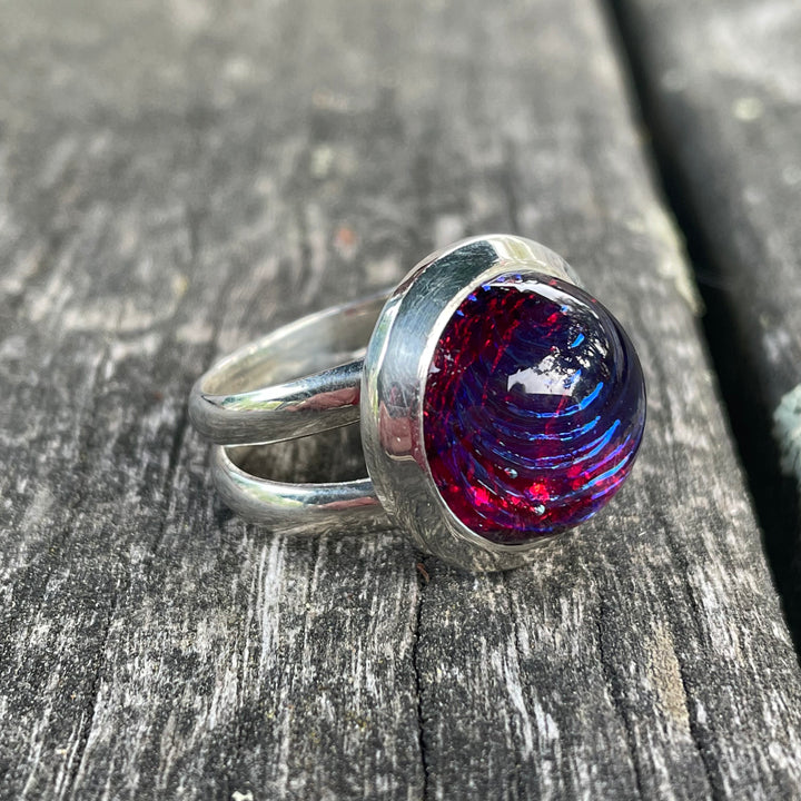 Vintage Dragon's Breath Glass Ring
