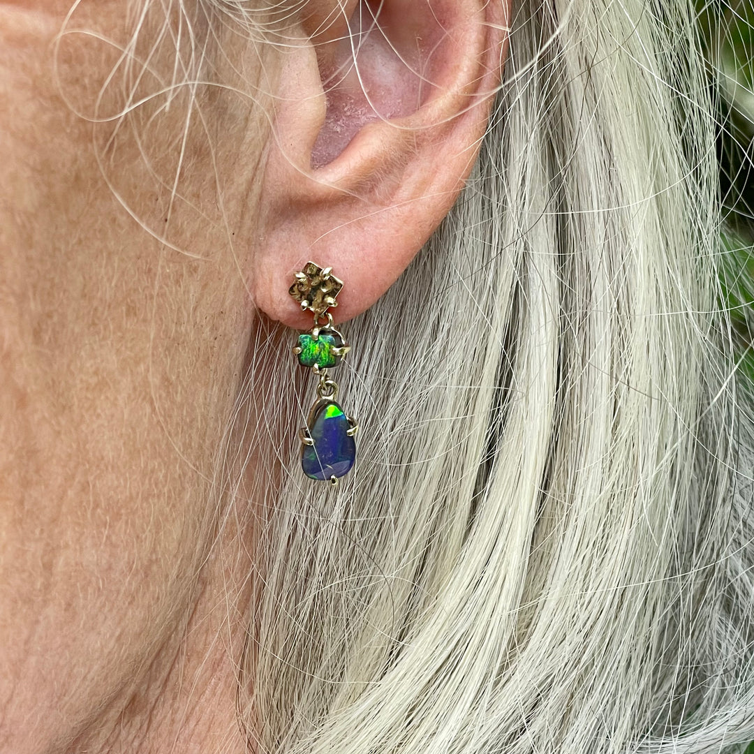 14ct Boulder Opal Wild at Heart Earrings