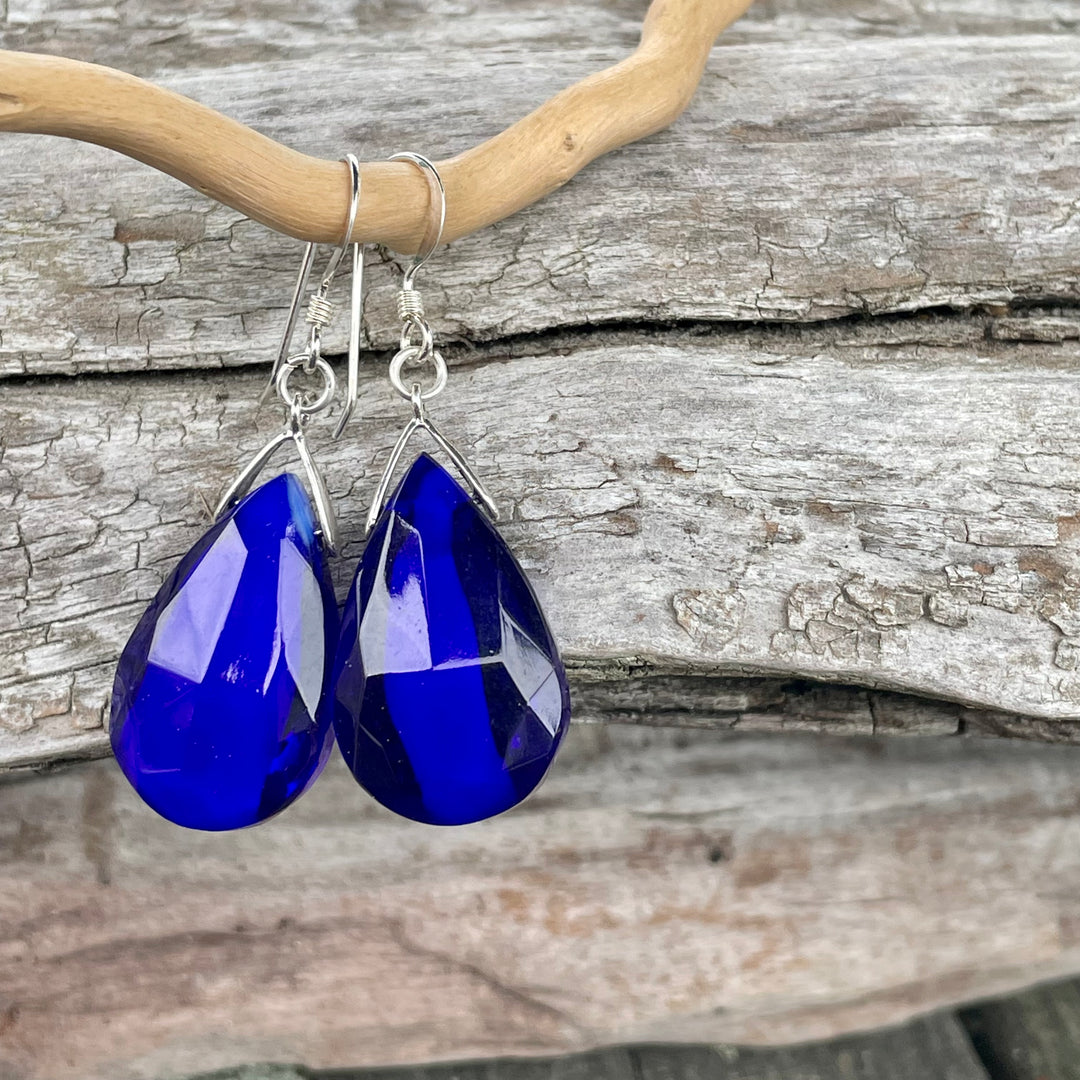 Vintage faceted glass earrings