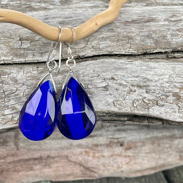 Vintage faceted glass earrings