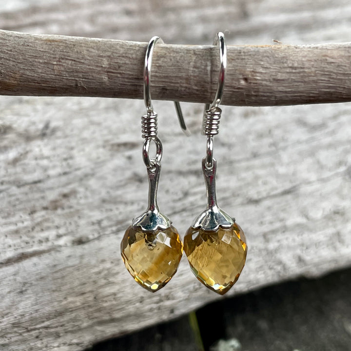 Faceted Citrine Drop Earrings