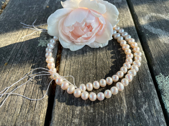 6mm-6.5mm white freshwater pearl potato loose strand