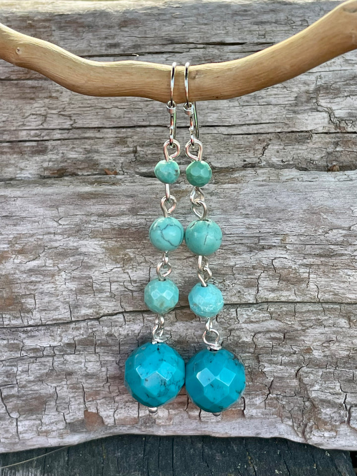 4-Tier Turquoise Earrings