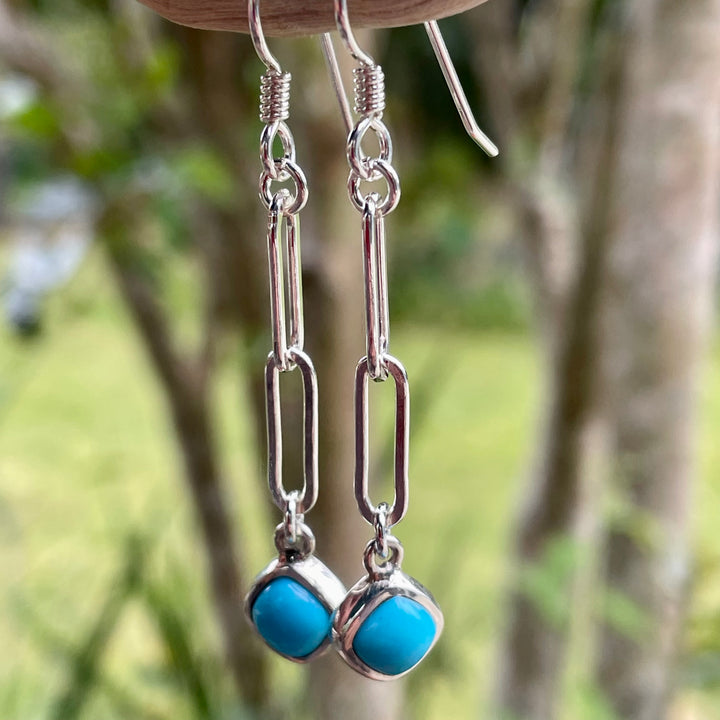 Kingman turquoise dangle earrings