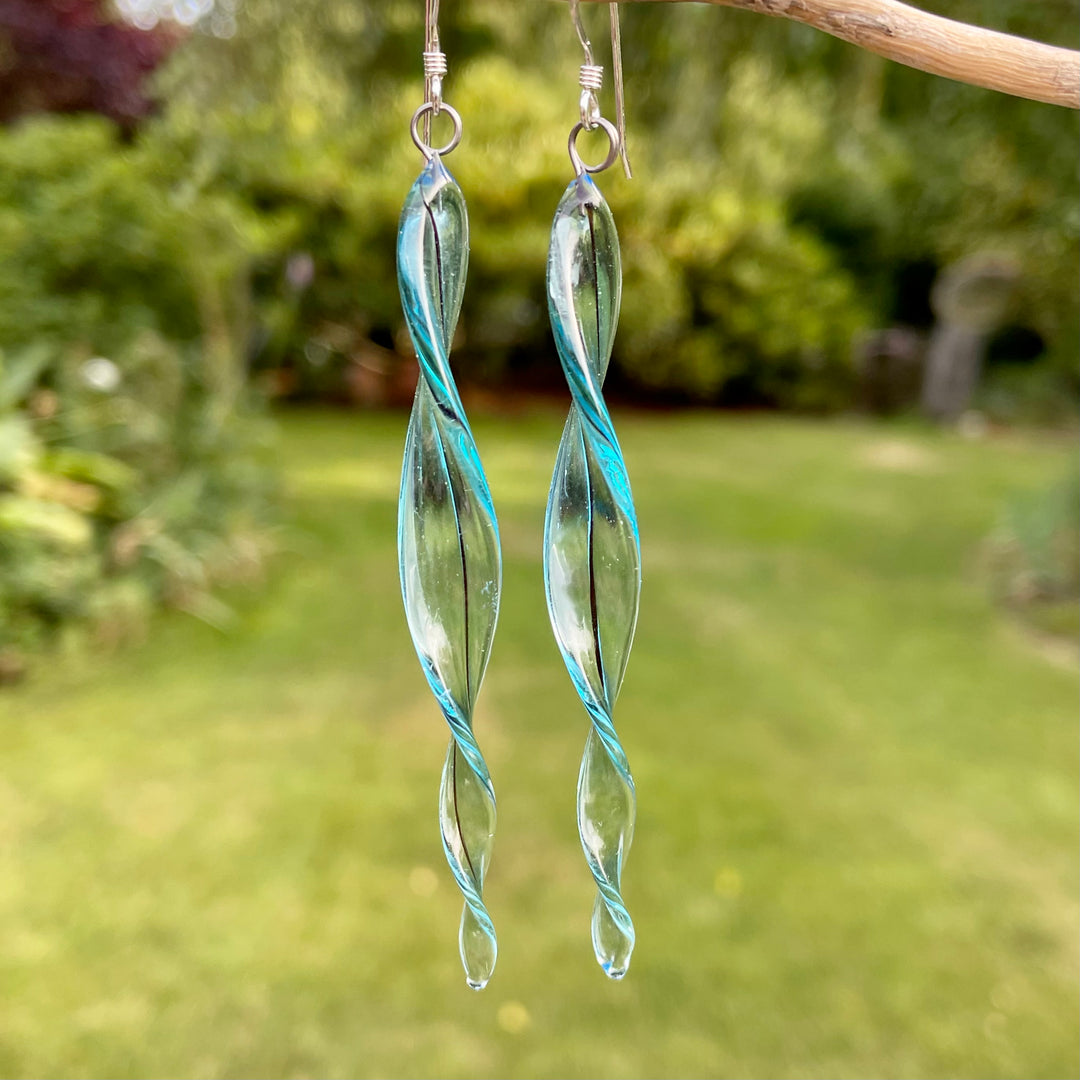 Vintage Czech glass twist earrings
