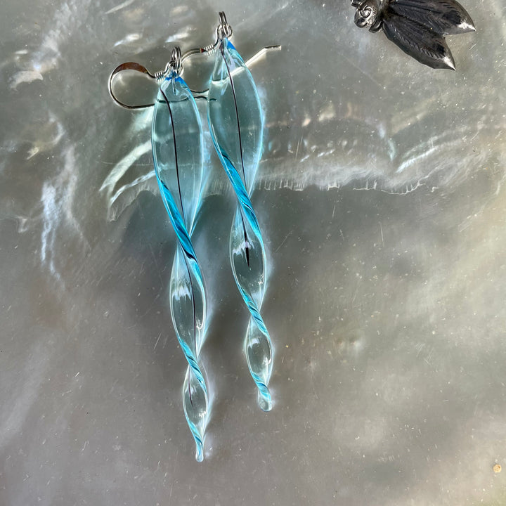 Vintage Czech glass twist earrings