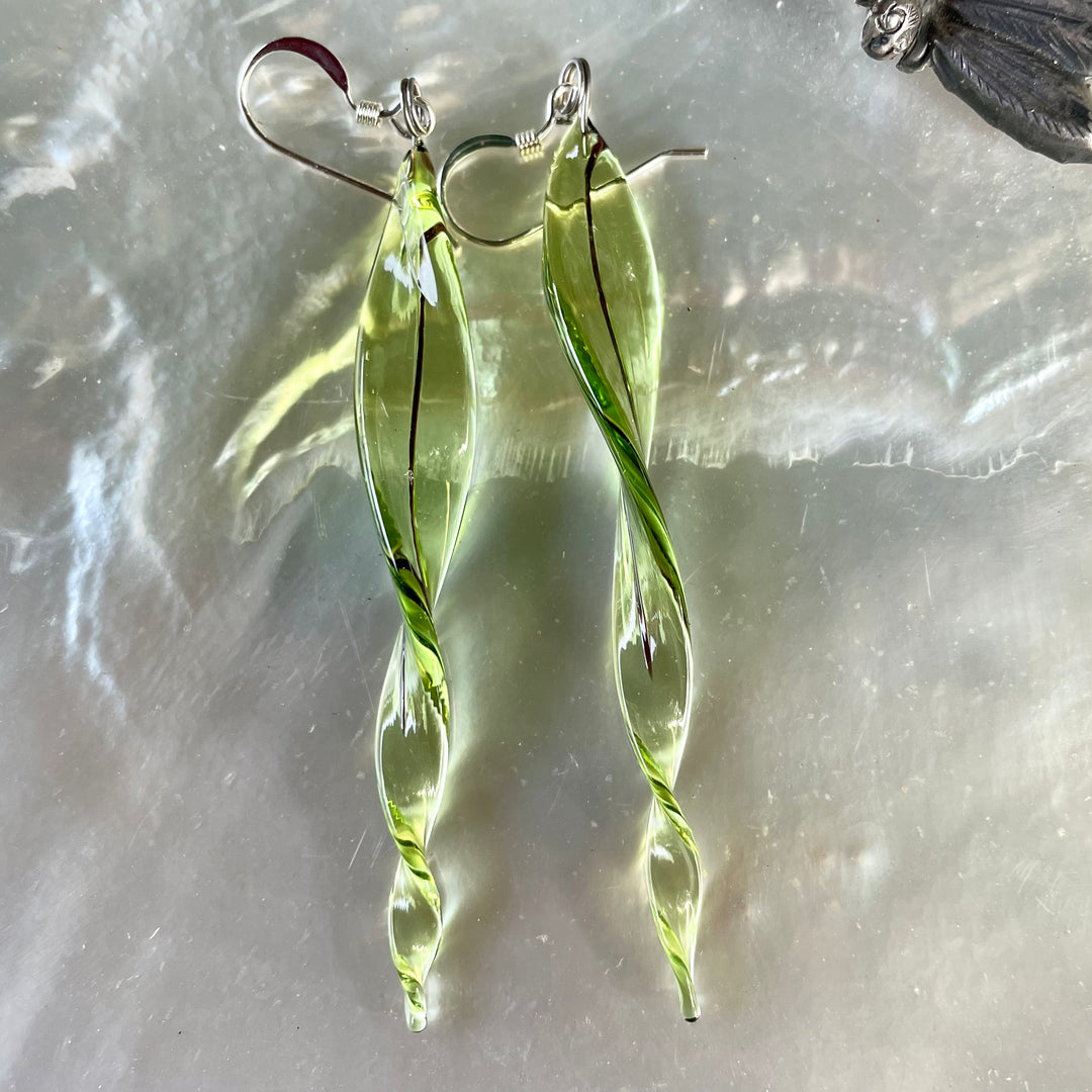 Vintage Czech glass twist earrings