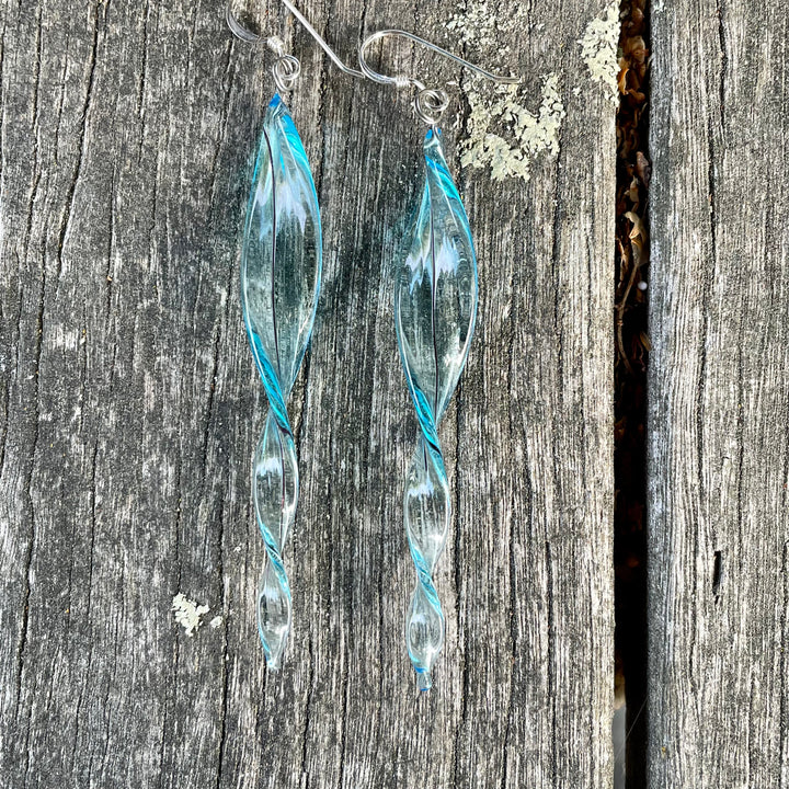 Vintage Czech glass twist earrings