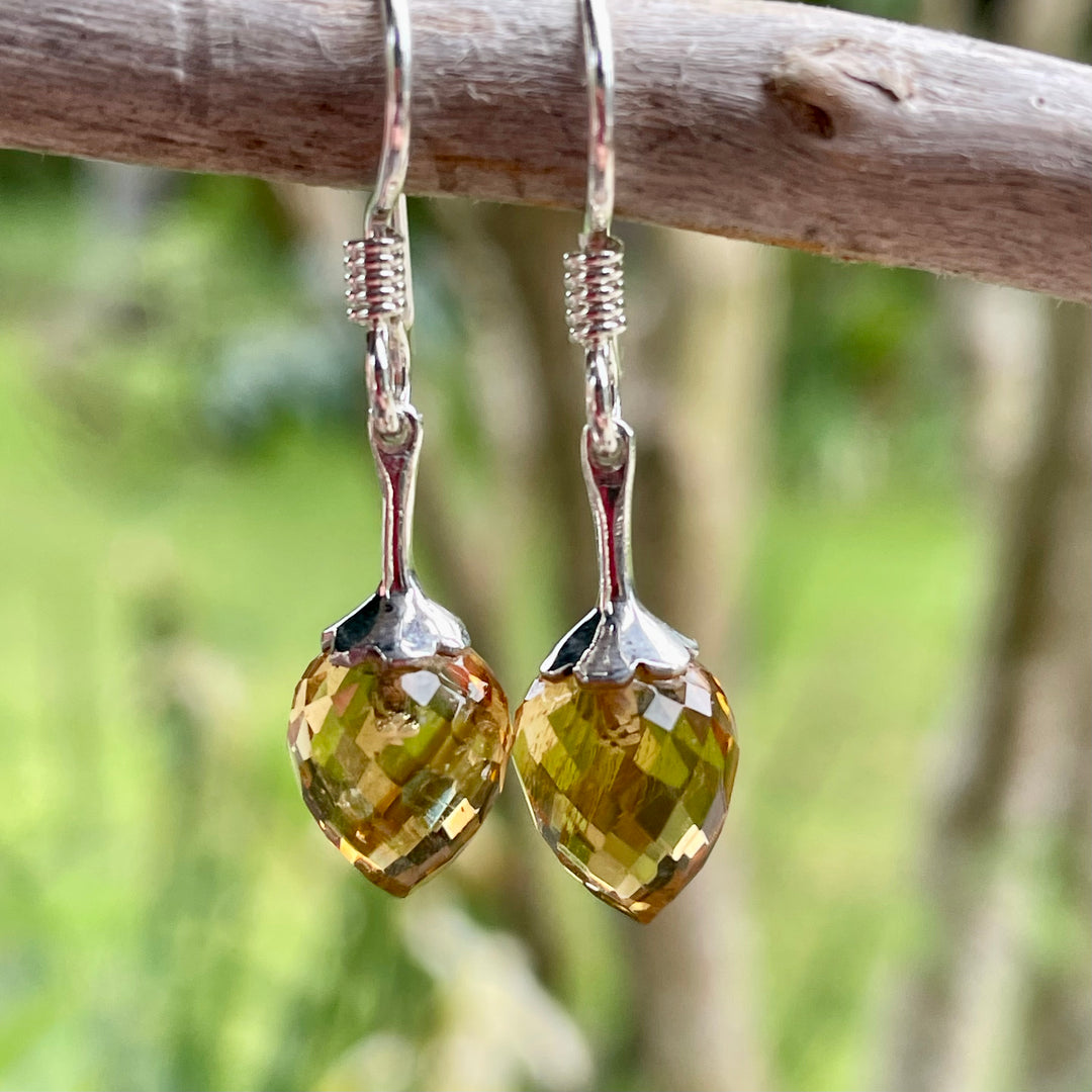 Faceted Citrine Drop Earrings