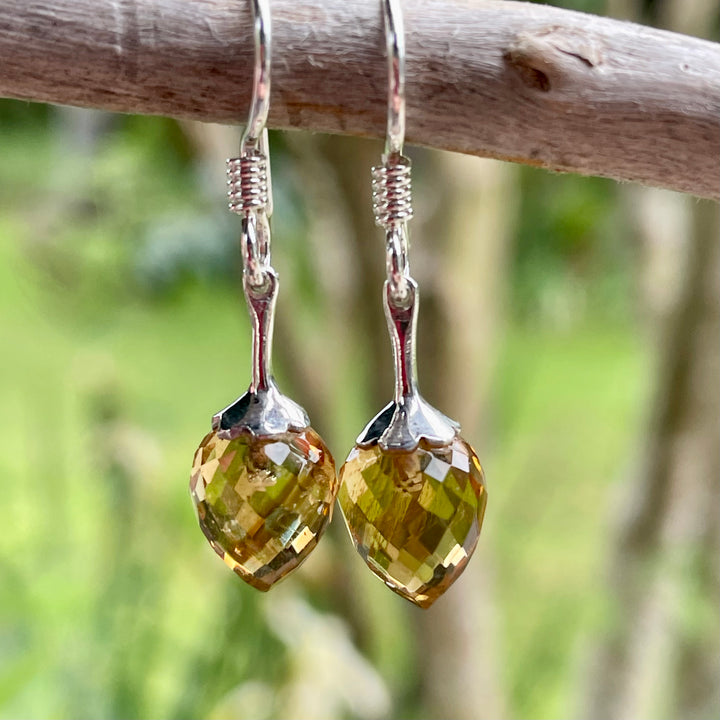 Faceted Citrine Drop Earrings