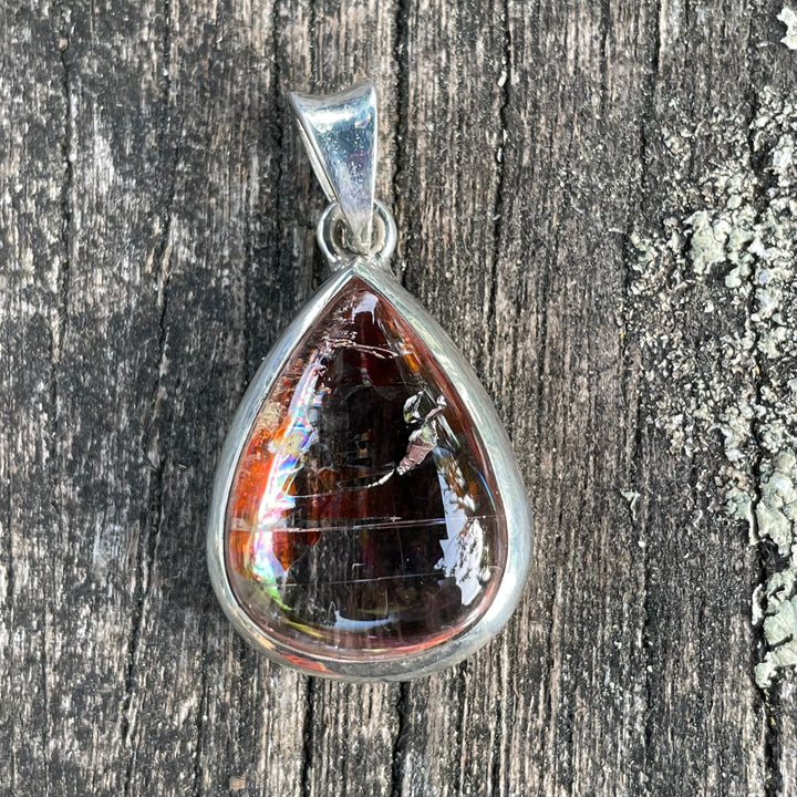 Brazilian Quartz Crystal Pendant with Limonite
