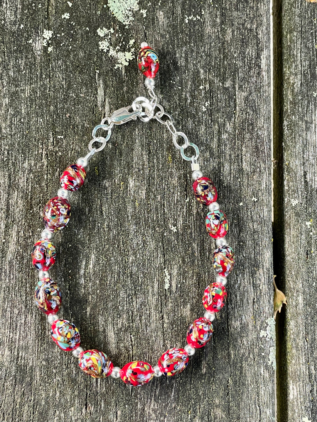 Antique venetian crumb glass bracelet