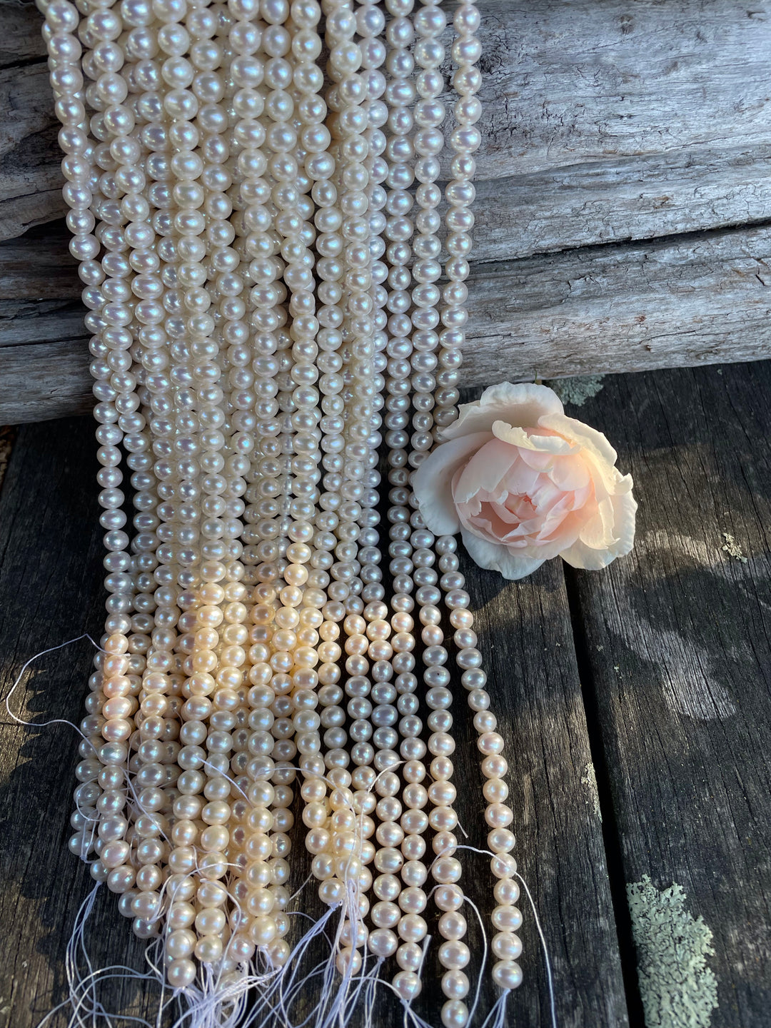 6mm-6.5mm white freshwater pearl potato loose strand